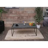 Mendler Couchtisch HWC-K71, Kaffeetisch Beistelltisch Tisch, Holz massiv Metall 46x110x60cm ~ dunkelgrau