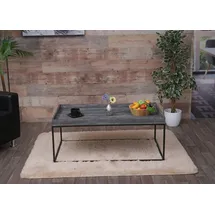 Mendler Couchtisch HWC-K71, Kaffeetisch Beistelltisch Tisch, Holz massiv Metall 46x110x60cm ~ dunkelgrau