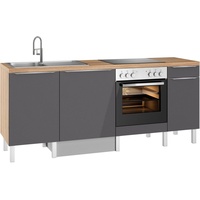 OPTIFIT Küche »Lilly2«, Breite 210 cm, wahlweise mit E-Geräten schwarz