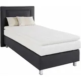 Westfalia Schlafkomfort Boxspringbett, inkl. Kaltschaum-Topper und Zierkissen Strukturstoff, Liegefläche B/L: 90 cm x 200 cm, H3, 7-Zonen-Kaltschaummatratze, grau Boxspringbett, Made in Germany - Möbel