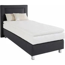 Westfalia Schlafkomfort Boxspringbett, inkl. Kaltschaum-Topper und Zierkissen Strukturstoff, Liegefläche B/L: 90 cm x 200 cm, H3, 7-Zonen-Kaltschaummatratze, grau Boxspringbett, Made in Germany - Möbel