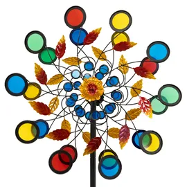 Lemodo Windrad Garten Metall 213 cm Bunt