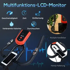 Homcom Fitnessfahrrad schwarz/rot