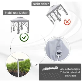 Outsunny Faltpavillon 4 x 4 m inkl. 6 Seitenteile Grau