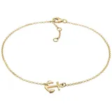 Elli Fußschmuck Damen Fußkettchen Anker Maritim in 925 Sterling Silber vergoldet