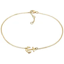 Elli Fußschmuck Damen Fußkettchen Anker Maritim in 925 Sterling Silber vergoldet