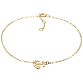Elli Fußschmuck Damen Fußkettchen Anker Maritim in 925 Sterling Silber vergoldet