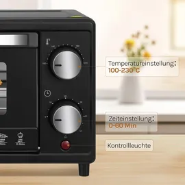 Woltu Minibackofen 10 Liter Schwarz