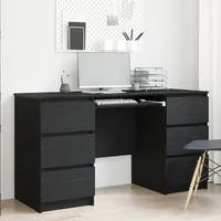 VidaXL Schreibtische 2 Stück Schwarz Eiche 140x50x76 cm Holzwerkstoff