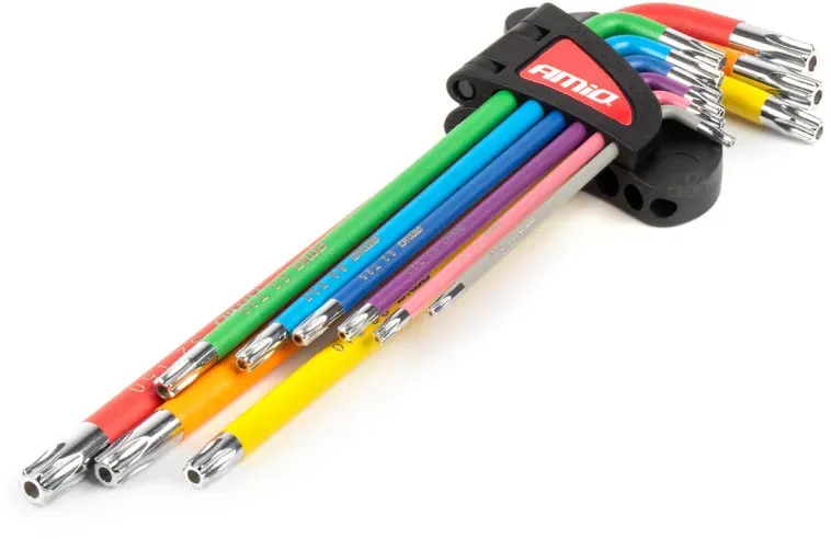 9-teiliges Set lange L-förmige TORX-Schlüssel aus S2