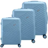 Avizar 3er Hartschalenkoffer Chevron mit TSA-Schloss, Koffer, Blau