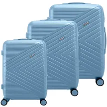 Avizar 3er Hartschalenkoffer Chevron mit TSA-Schloss, Koffer, Blau