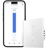 Meross Alexa Rolladen Zeitschaltuhr, WLAN Rolladenschalter, Smart LED Jalousien Schalter benötigt Nullleiter, 2022 Aktualisierte Version, Touch-Schalter funktioniert mit Alexa und Google Assistant