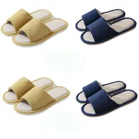 Teceyfeet Hausschuhe Unisex Gäste, 4 Paare Leinen Gästepantoffeln Waschbar Gästehausschuhe Set Hochwertig Hausschuhe Rutschfest Guest Slippers Set - 39/44 EU
