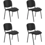 Nowy-Styl Besucherstuhl ISO BLACK C11, stapelbar, Vierfußstuhl, Stoff, schwarz, 4 Stück