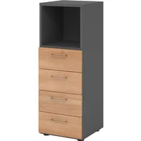 Hammerbacher Regalschrank 934S4, V934S4/G/N/BS grafit, nussbaum 40,0 x 42,0