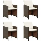 vidaXL Gartenstuhl 57,4 x 67,4 x 55,3 cm braun 4 St.