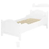 Erst-Holz Überlanges hohes Seniorenbett weiß 90x220 Holzbett Einzelbett Zubehör wählbar V-60.40W-09-220 Rollrost inkl.