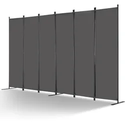 VEVOR Raumteiler Paravent Trennwand 311cm 6 Paneele Büro Sichtschutz Grau