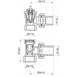 OEM Thermostat-Set abgewinkelt 1/2