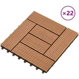 vidaXL Terrassenfliese 30 x 30 cm braun