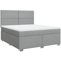 vidaXL Boxspringbett mit Matratze Hellgrau 180x200 cm Stoff