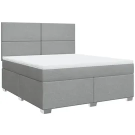 vidaXL Boxspringbett mit Matratze Hellgrau 180x200 cm Stoff