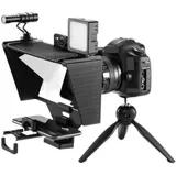 Teleprompter, Teleprompter Mini-Telefonkamera Für Interview Voice Player Wiederaufnahme Tragbarer Mobiler Prompter Mit Fernbedienung,für Live-Streaming(Kit 1)