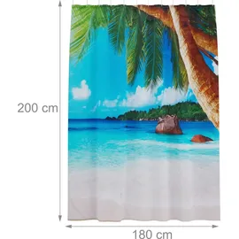 Relaxdays Duschvorhang Tropical 180 x 200 cm mehrfarbig