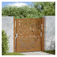 vidaXL Gartentor 105x105 cm Wetterfester Stahl Flammen-Design