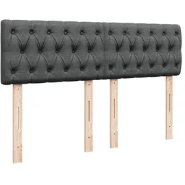 vidaXL Boxspringbett 140 x 200 cm Dunkelgrau