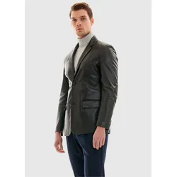 Lederjacke PIERRE CARDIN, Herren, Gr. S, braun (dunkelbraun), 100% Leder, unifarben, elegant, normal, Jacken, mit hohem Tragekomfort