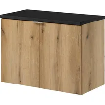 [en.casa] Waschtischunterschrank Skelbolu 80x60x40cm Eicheoptik/Schwarz [en.casa]