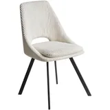 Carryhome Stuhl, Beige, Metall, Textil, Flachrohr, 48x85x56 cm, Bsci, Esszimmer, Stühle, Esszimmerstühle, Vierfußstühle