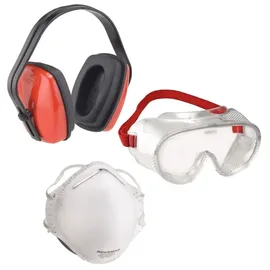 Connex Arbeitsschutz-Set 3-teilig Brille Gehörschutz Maske