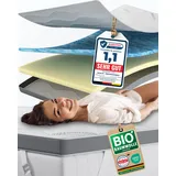 nøvera Premium Gel Topper 180x200cm | H2/H3 | Oberstoff aus 100% Bio-Baumwolle | wolkenweicher 7-Zonen Matratzentopper 180x200cm | Hohes RG 50 | 8cm Matratzen Topper 180x200 |Luxus Matratzenauflage