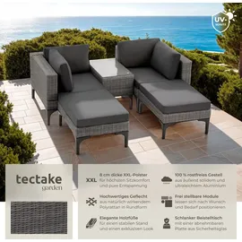 Tectake Bellaria Aluminium Rattan Lounge grau