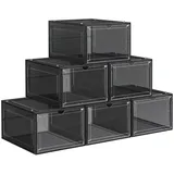 SONGMICS Schuhbox Schuh-Organizer (6 St), aus Kunststoff, durchsichtig schwarz