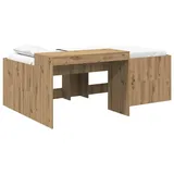 vidaXL Hochbett mit Schreibtisch 100 x 200 cm Eiche braun