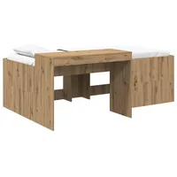 vidaXL Hochbett mit Schreibtisch 100 x 200 cm Eiche braun