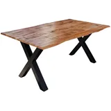 sam möbel gmbh Esstisch, Beige, Holz, Echtholz,Mangoholz, Rechteckig,Quadratisch, X-Form, 120x77x80 cm, Esszimmer, Tische, Esstische