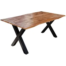 sam möbel gmbh Esstisch, Beige, Holz, Echtholz,Mangoholz, Rechteckig,Quadratisch, X-Form, 120x77x80 cm, Esszimmer, Tische, Esstische