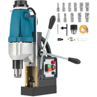 ZELCAN Magnetbohrmaschine Kernbohrmaschine 1100W Magnetbohrer 12000N Tischbohrmaschine 550RPM Max Ø 40mm Max. Tiefe 50 mm Elektromagnetische Standbohrmaschine + 11 Kohrer M12-M27