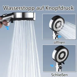 luxuskollektion Nafall Duschkopf Handbrause PP Filter 5 Strahlarten Hochdruck Regendusche