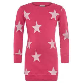 Kidsworld Sweatkleid "Sterne-Allover Kleid für kleine Mädchen", Mädchen, Gr. 116/122, N-Gr, rot (bordeaux), angeraute Sweatware, Obermaterial: 100% Baumwolle, Glitzermuster, gemustert, Basic ca.