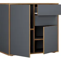 VCM Holz Kommode Sideboard Highboard Anrichte Schrank Büromöbel Salia Breite 80 cm Schublade Drehtüren