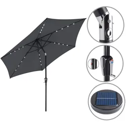 LED Solar Sonnenschirm Florida Anthrazit Ø300cm UV-Schutz 80+