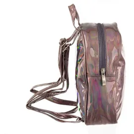 Cepewa trendiger Damen Mini-Rucksack Metallic Grau/Rosa