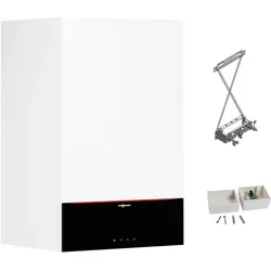 Gastherme Paket Vitodens 200-W, 32 kW, Kombitherme Unterputz, 3,5 Zoll Display, Außentemperaturfühler, Viessmann