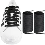 Endoto Schnürsenkel für Adidas Superstars Grand Court Sneaker Schuhe, Flache Breite Ersatz Schuhbänder Shoelaces Laces (Schwarz, Größe: 50 Zoll) - 50Inch/127cm